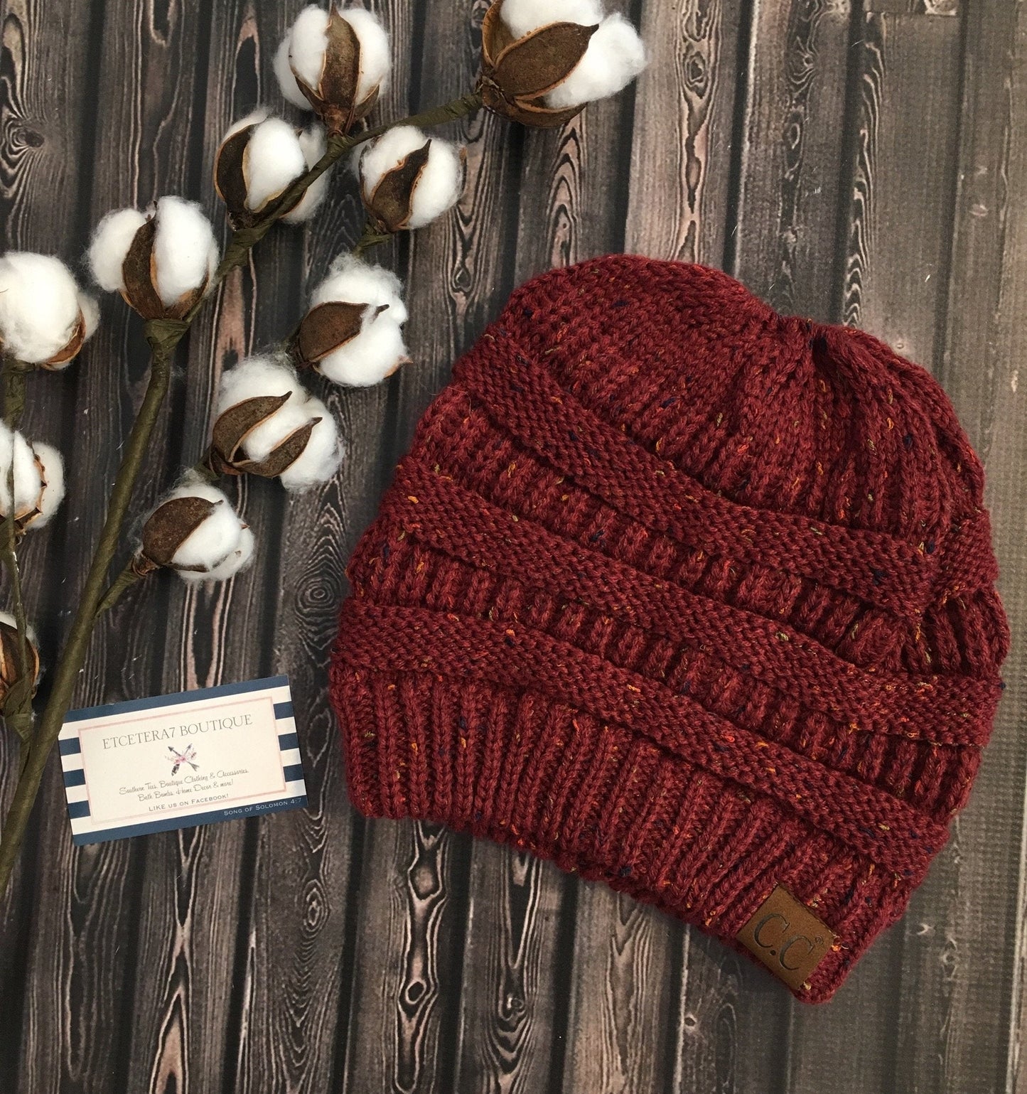 CC Beanie Messy Bun Speckled Confetti Beanie Tail Hat - MB33