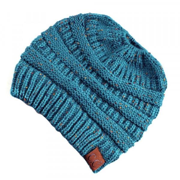 CC Beanie Messy Bun Speckled Confetti Beanie Tail Hat - MB33