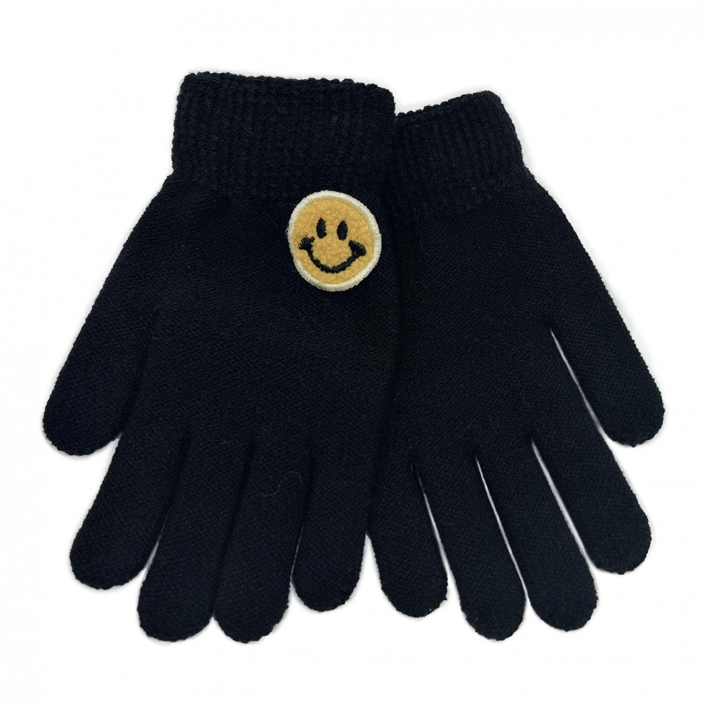Smiley Face Patch Knit Texting Gloves - Asst. Colors