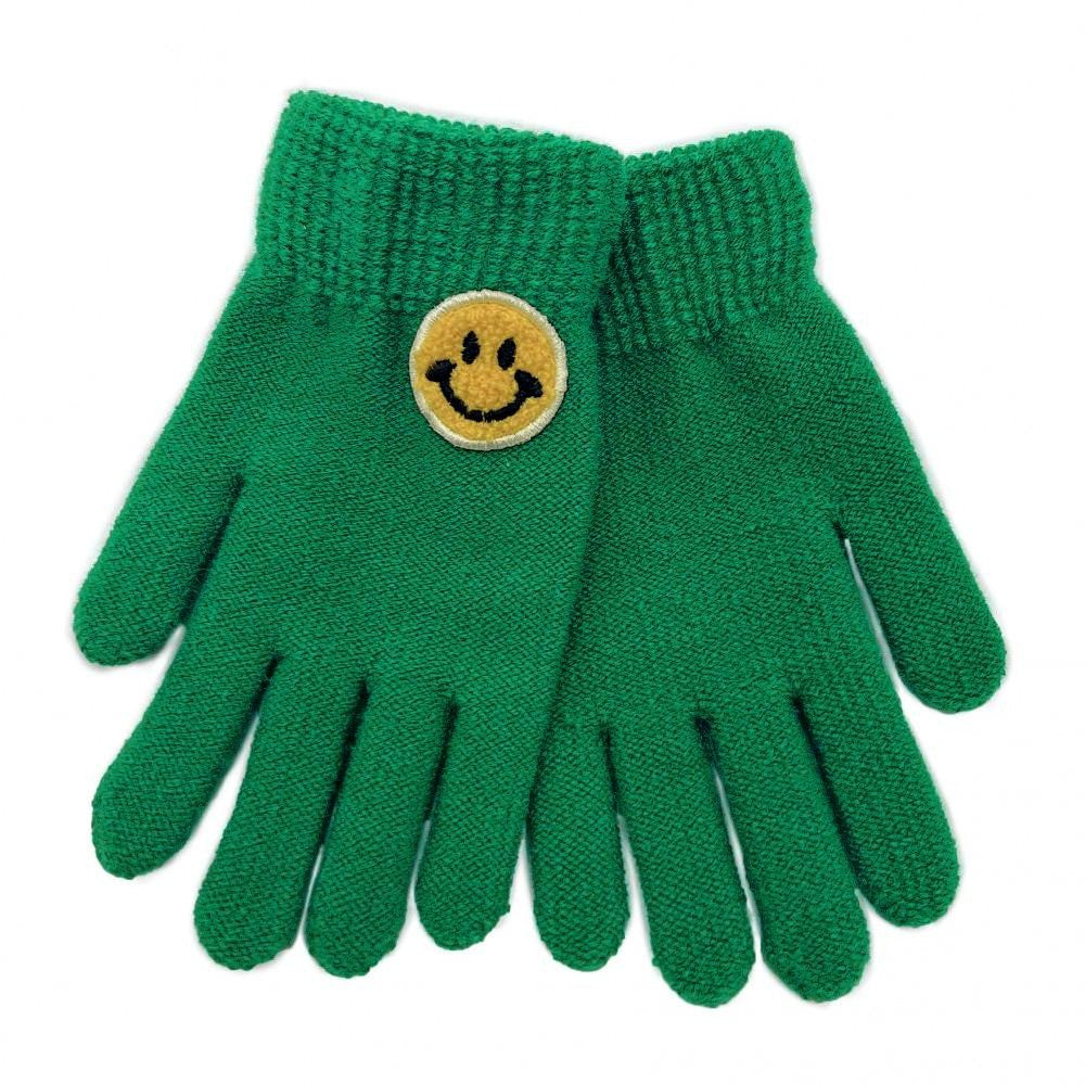 Smiley Face Patch Knit Texting Gloves - Asst. Colors