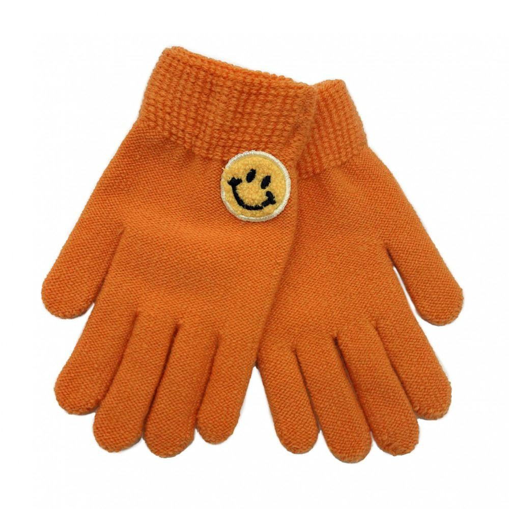 Smiley Face Patch Knit Texting Gloves - Asst. Colors