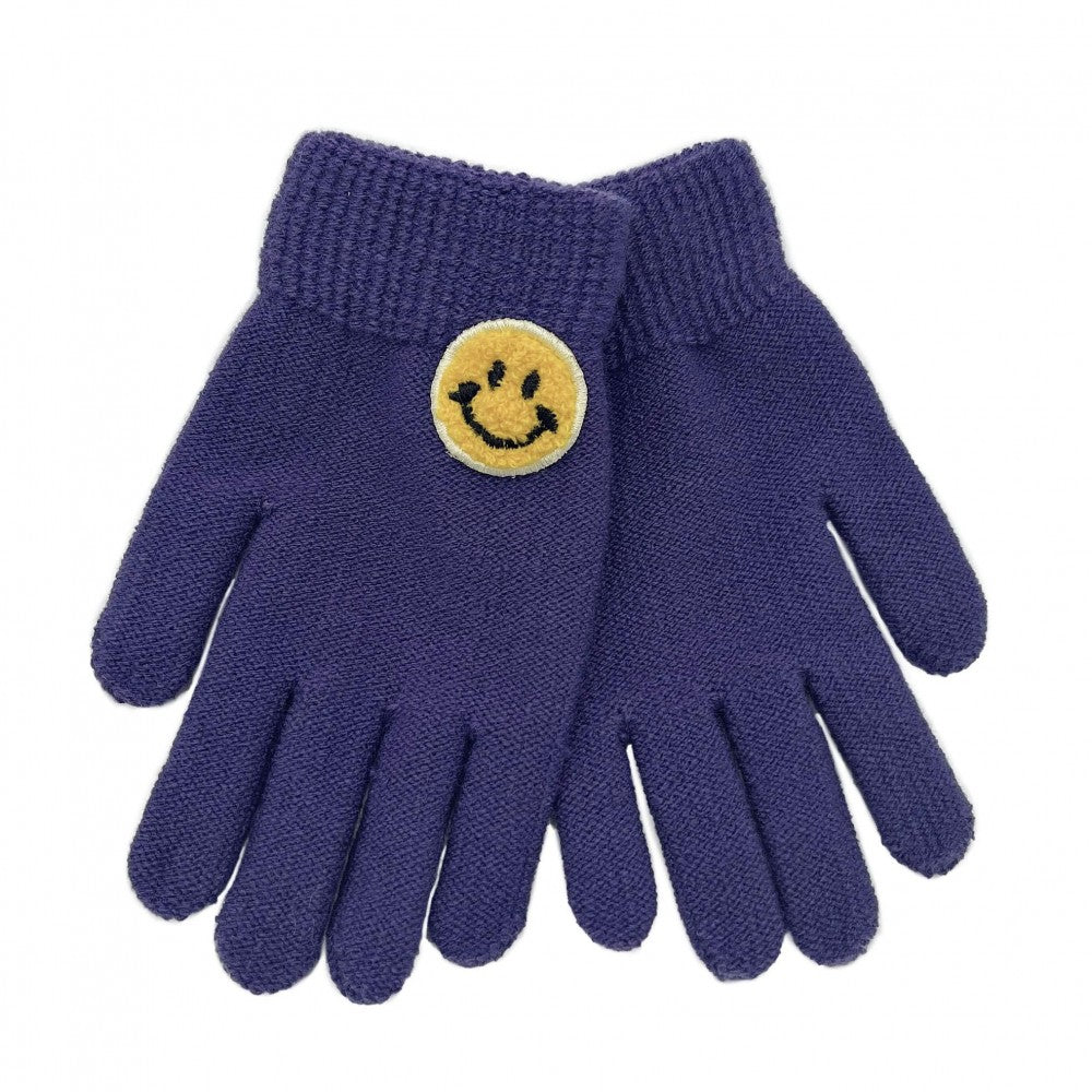 Smiley Face Patch Knit Texting Gloves - Asst. Colors