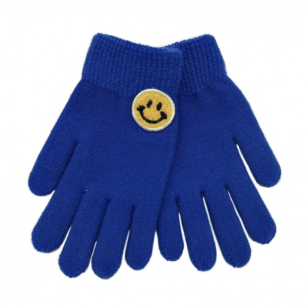 Smiley Face Patch Knit Texting Gloves - Asst. Colors
