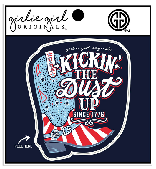 Kickin' The Dust Up USA Boot Decal