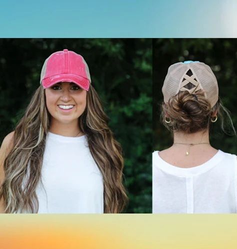 CC Distressed Criss Cross Ponytail PonyCap (Asst. Colors) - The Hottest Cap Of The Season