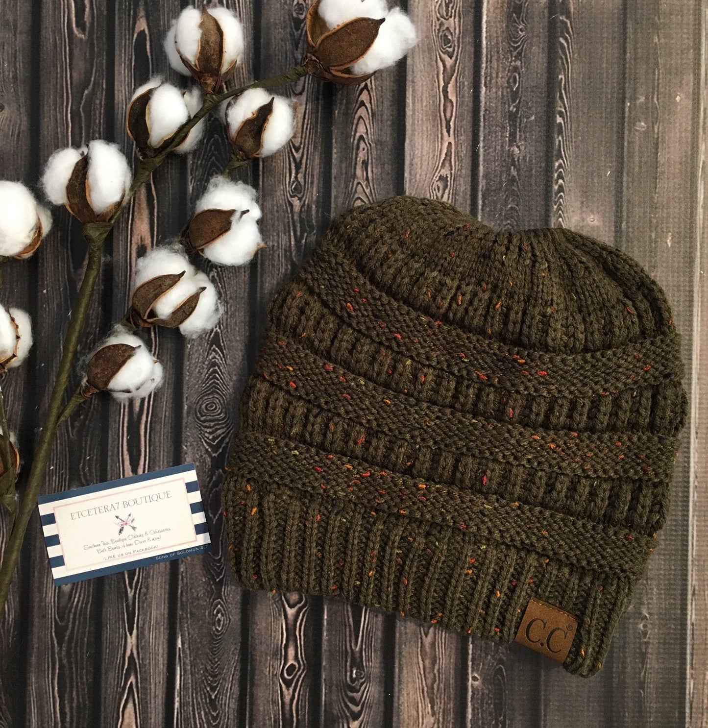 CC Beanie Messy Bun Speckled Confetti Beanie Tail Hat - MB33