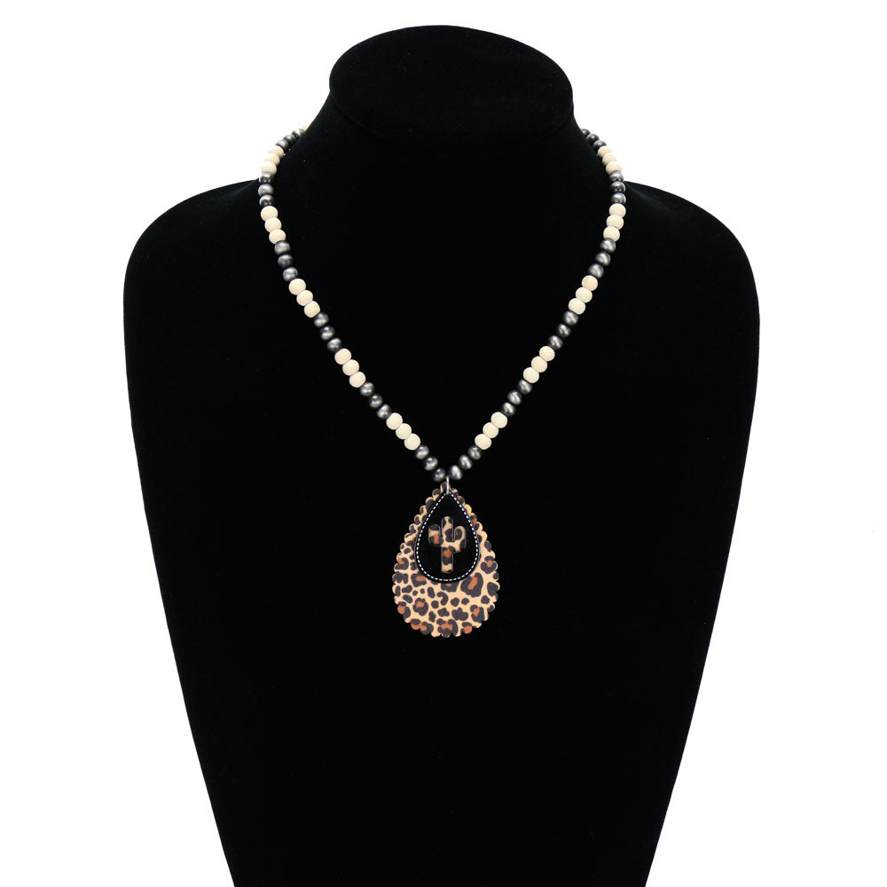 The Cora Leopard Cactus Necklace