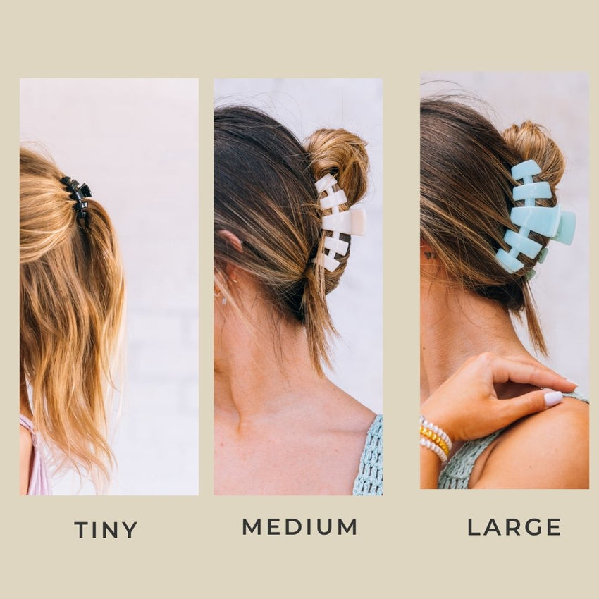 TELETIES - Classic Large Hair Clip - Coconut White