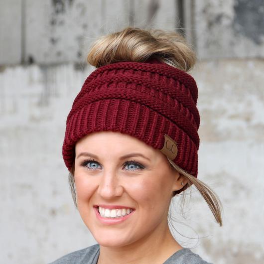 CC Beanie Messy Bun Beanies - Solid Colors - MB20