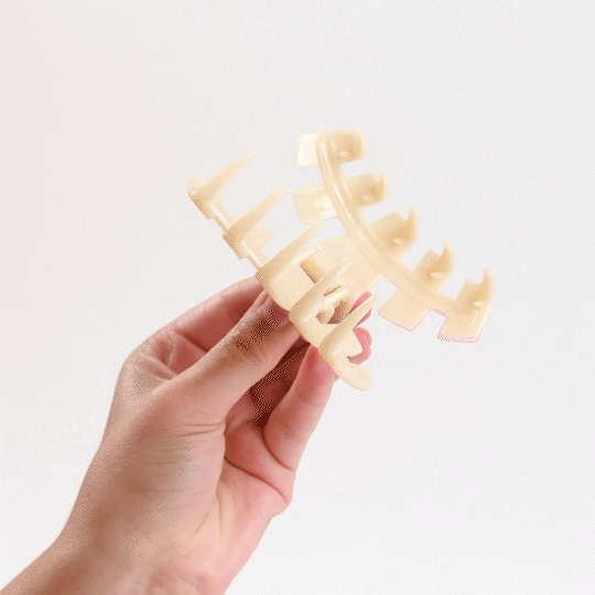 TELETIES - Classic Large Hair Clip - Jet Black