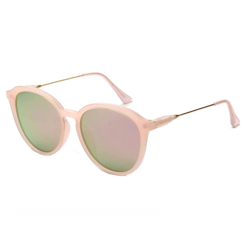 Womens Round Horn Rimmed Retro Polarized Fashion Sunglasses -4 Colors - 1963