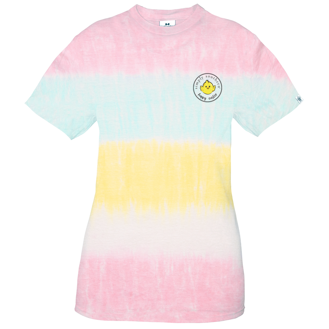 FINAL SALE - YOUTH - Simply Southern - Happy Easter Tie Dye SS Tee