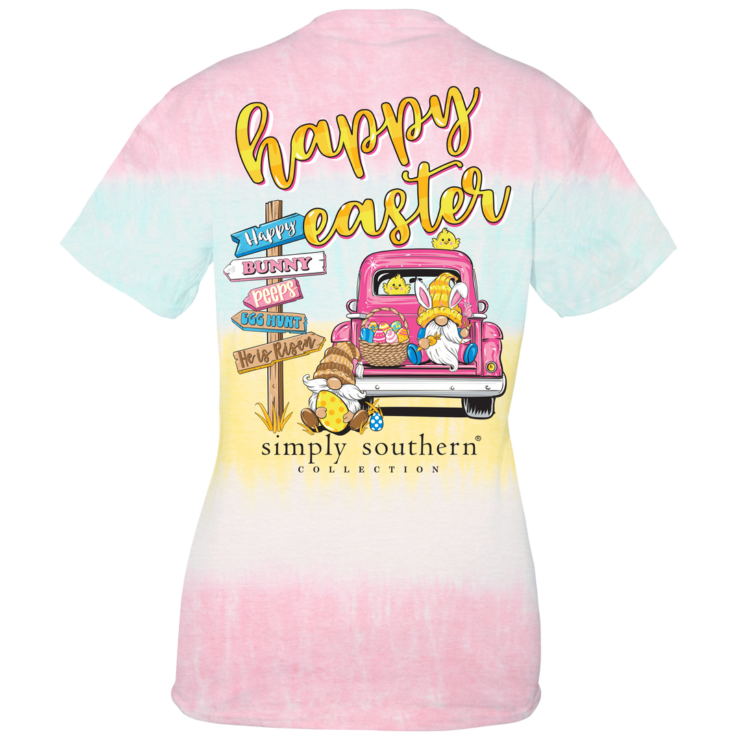FINAL SALE - Simply Southern - Happy Easter Tie Dye SS Tee