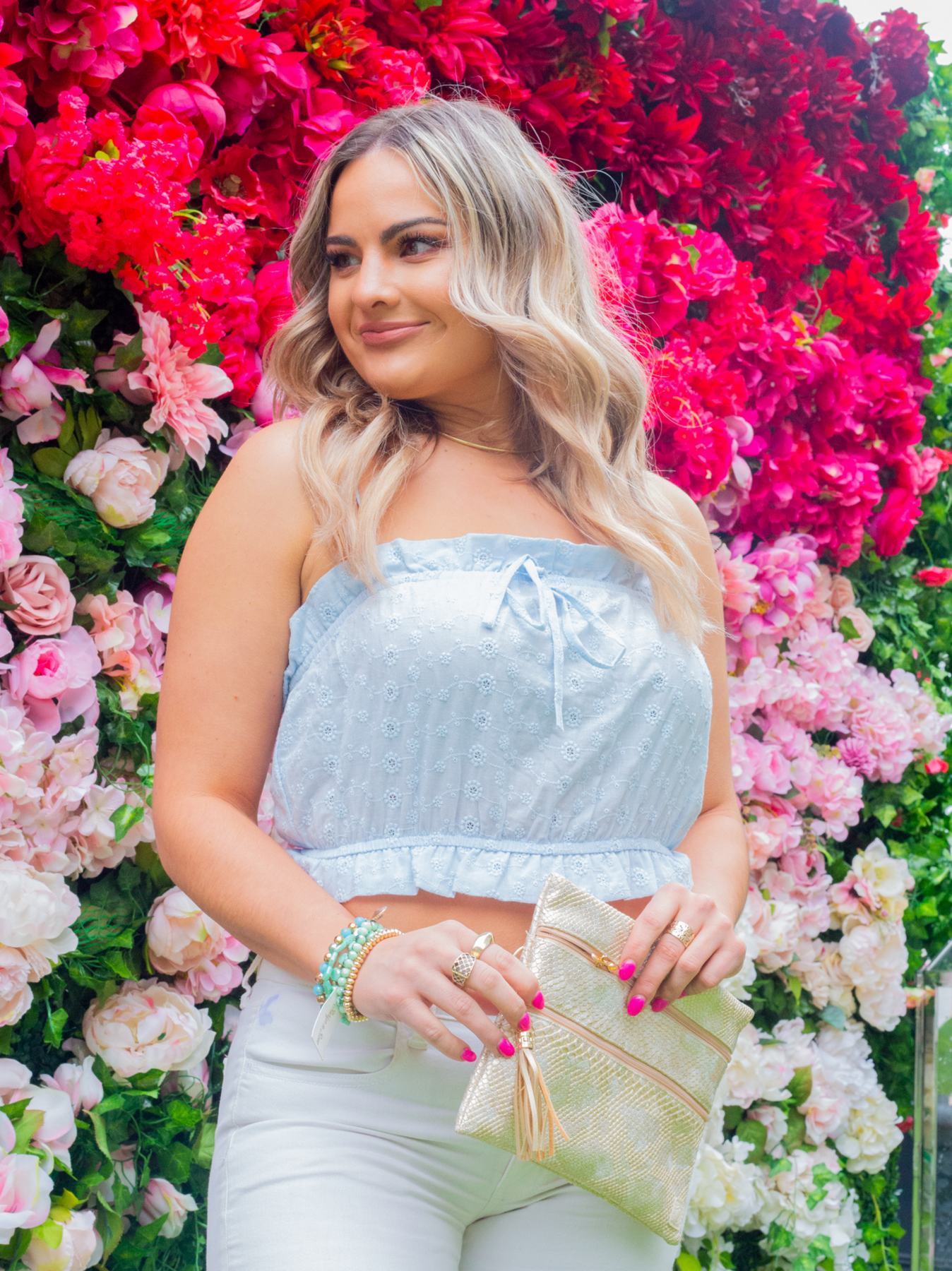 FINAL SALE - Brunch Babe Crop Top - Blue