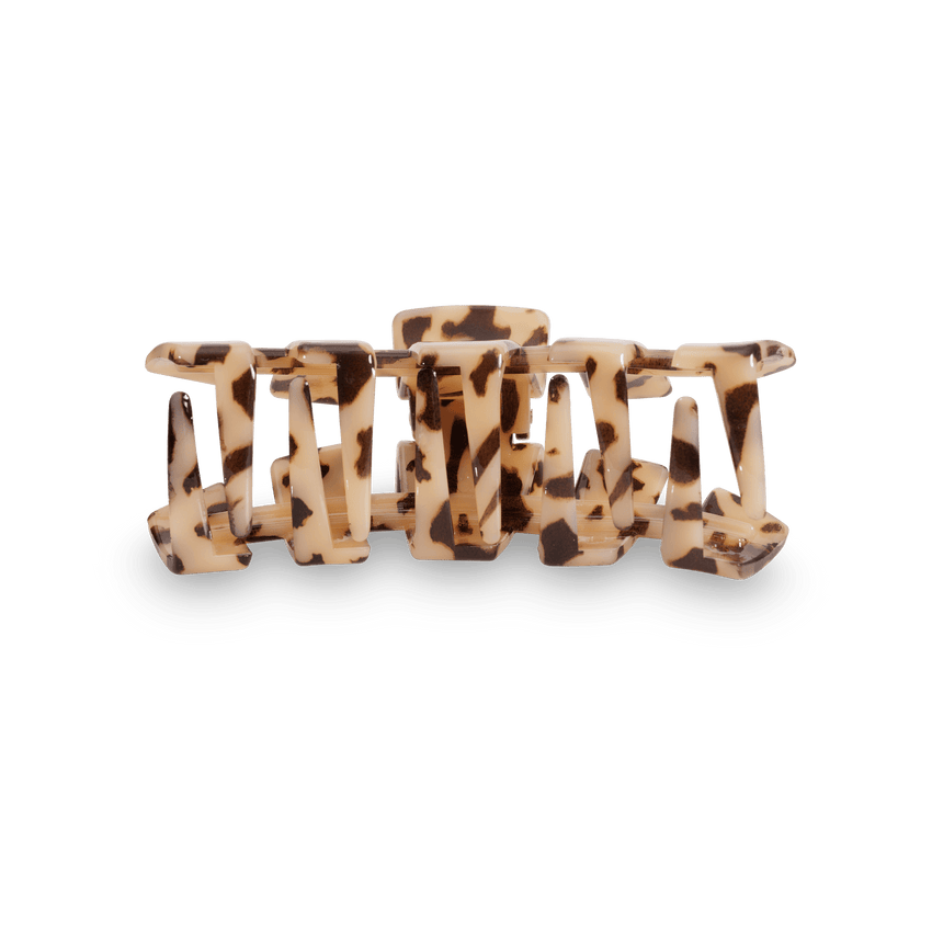 TELETIES - Classic Large Hair Clip - Blonde Tortoise