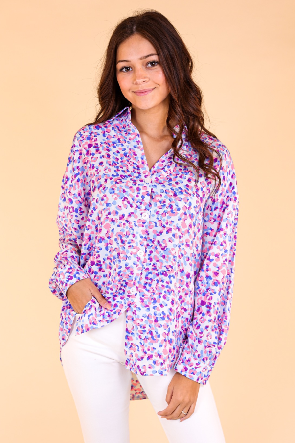 The Purrhaps She's Purrfect Leopard Button Down Top