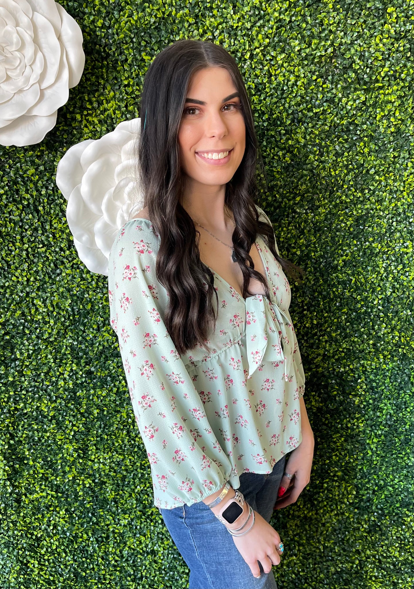FINAL SALE - The Delilah Boho Front Knot Top - Mint