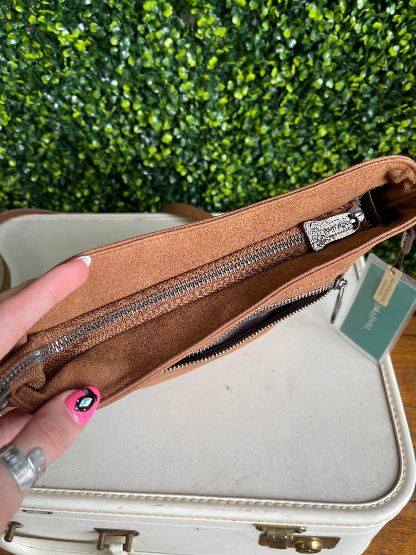 Trinity Ranch Hair-On Cowhide Collection Concealed Carry Crossbody Bag - Brown