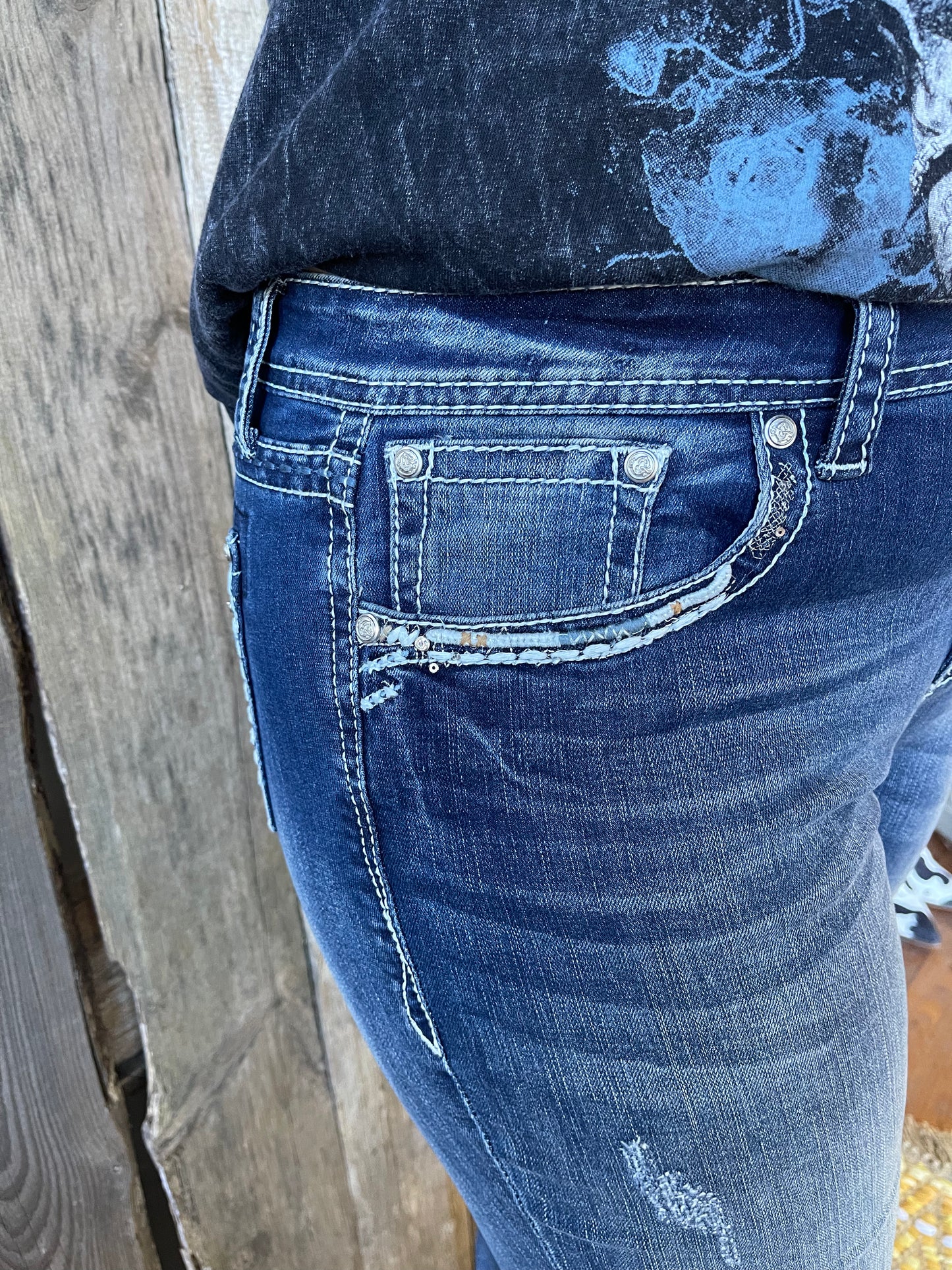 Grace In LA Brandee Embellished Boot Cut