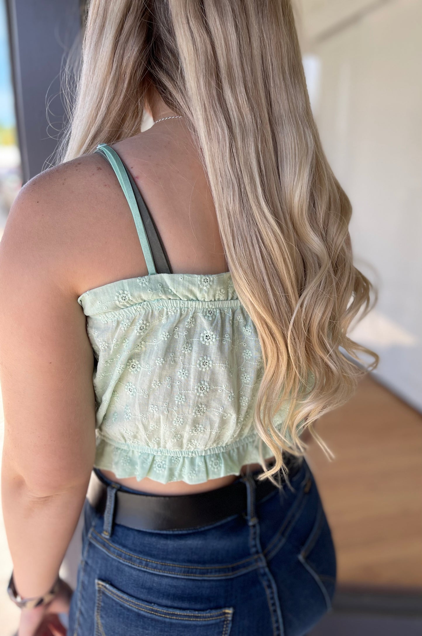 FINAL SALE - Brunch Babe Crop Top - Mint