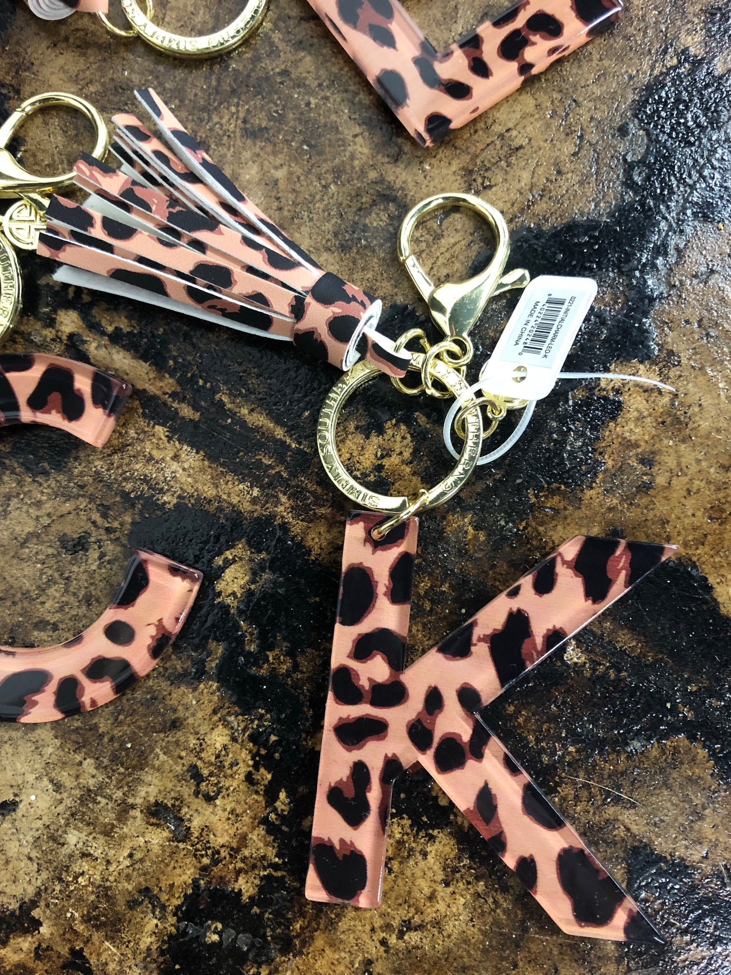 FINAL SALE - Simply Southern Leopard Initial Charm Keychain