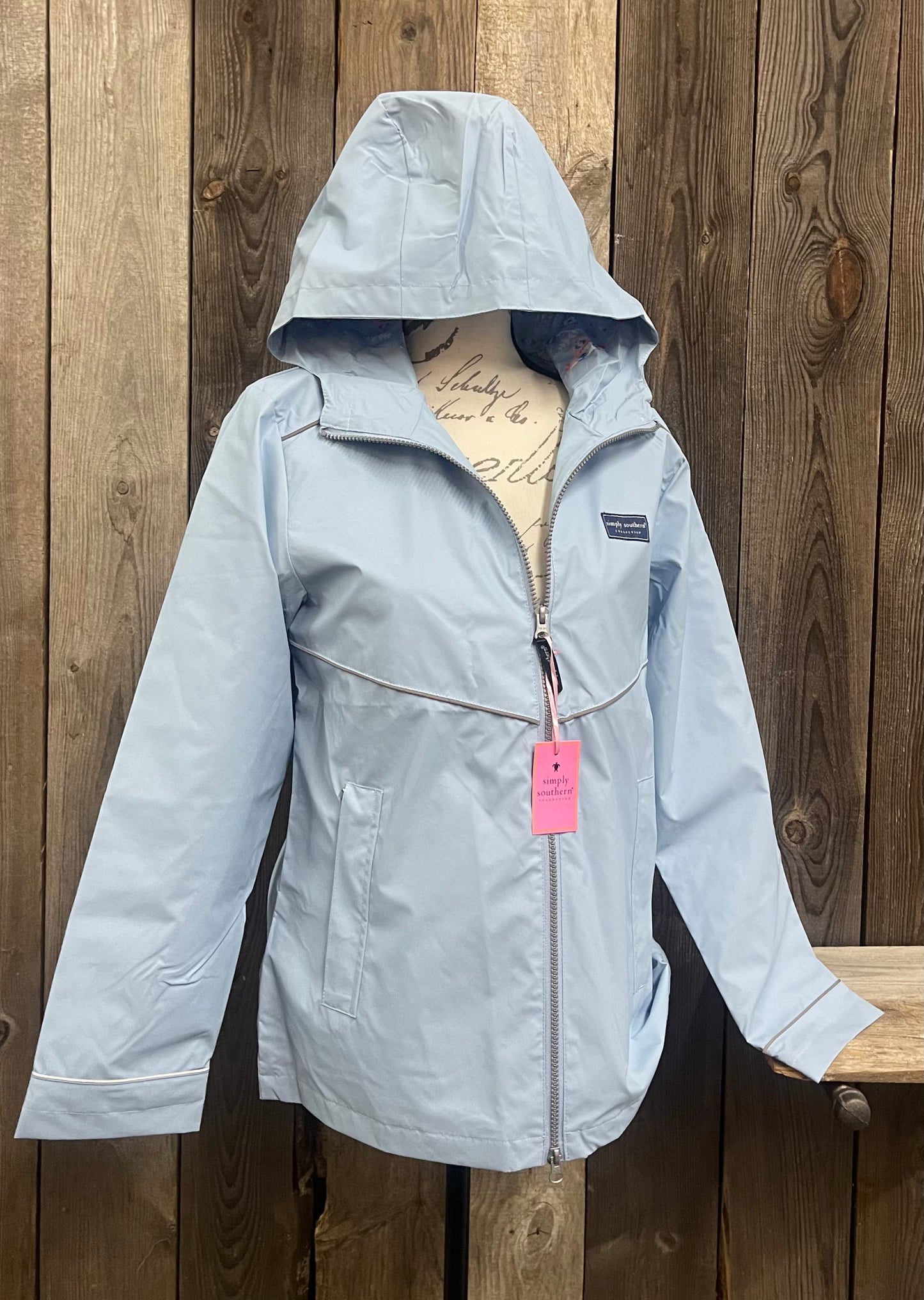 FINAL SALE - Simply Southern - Full Zip Rain Jacket - Surf