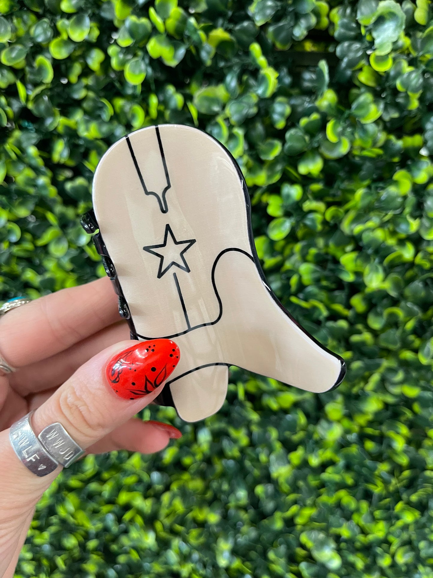 Cowboy Boot Hair Clip - Beige