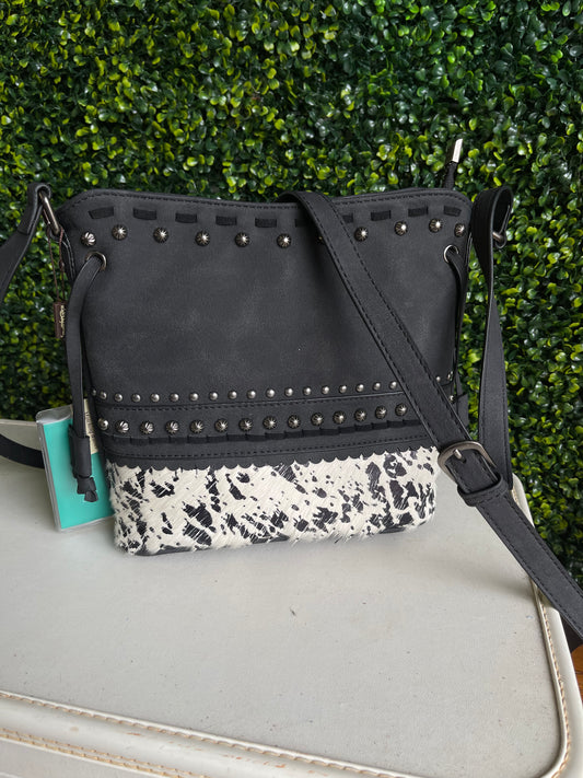 Trinity Ranch Hair-On Cowhide Collection Concealed Carry Crossbody Bag - Black