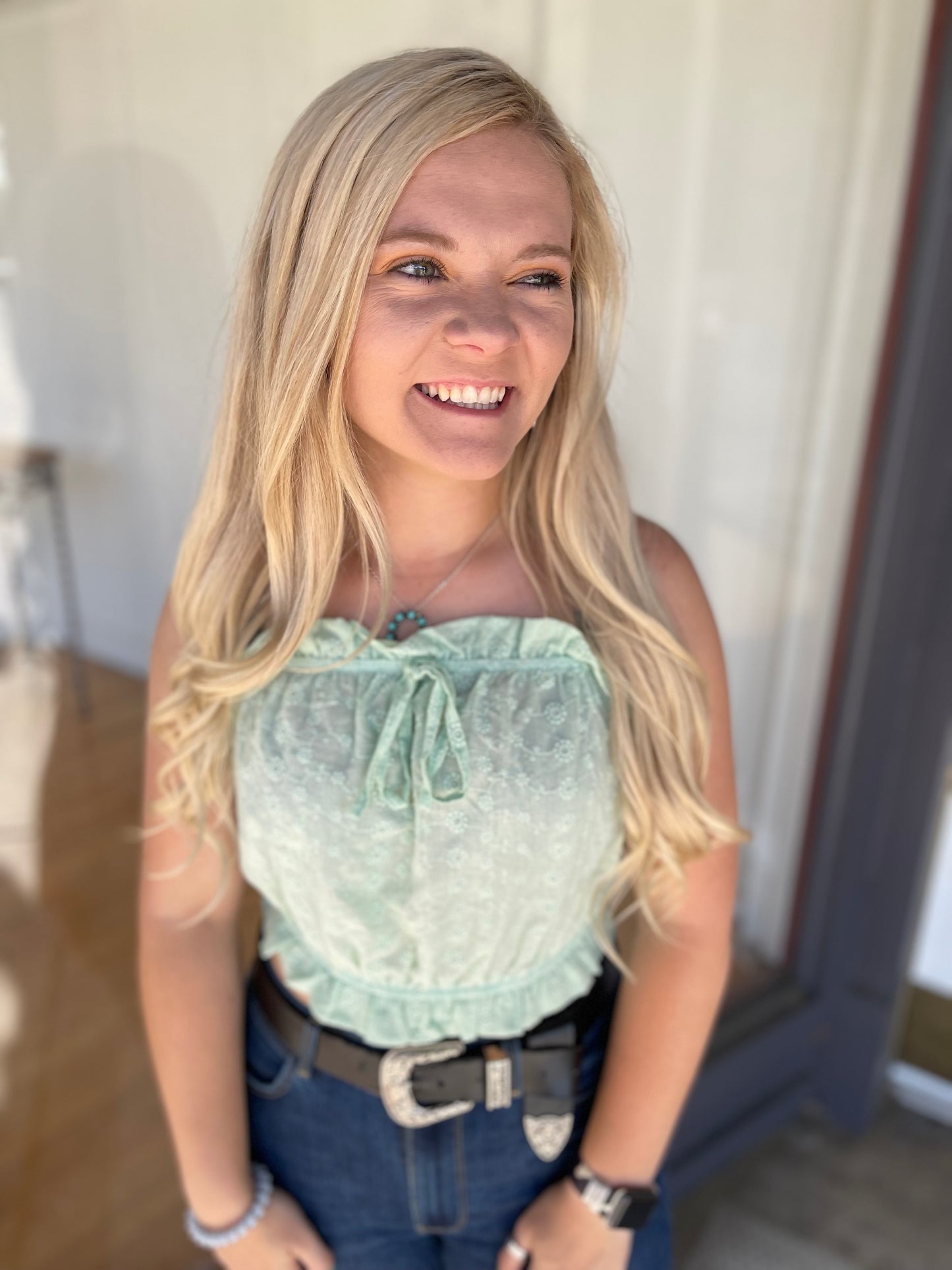 FINAL SALE - Brunch Babe Crop Top - Mint