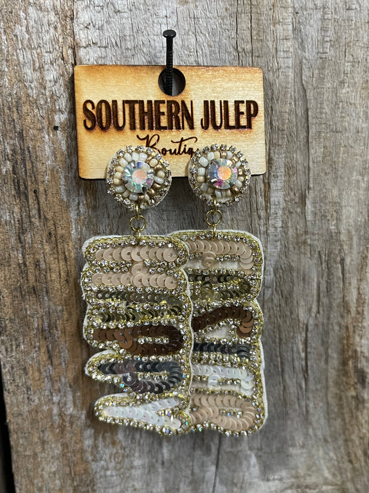 FINAL SALE - The Happy Easter Sequin Earrings - Neutral