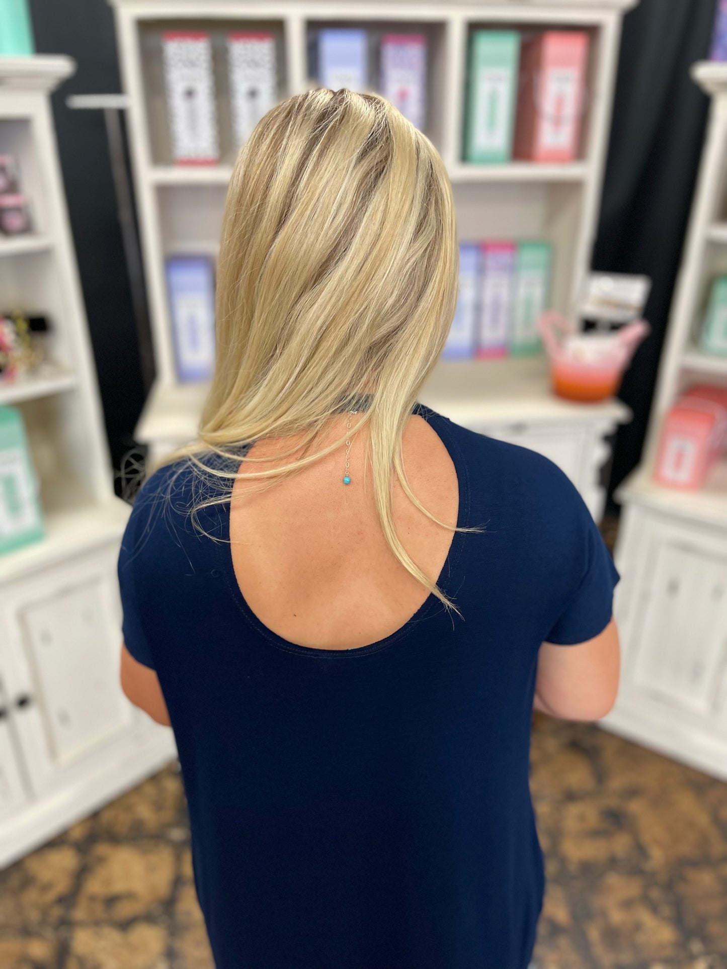 FINAL SALE - The Keira Damask Midi Dress - Navy