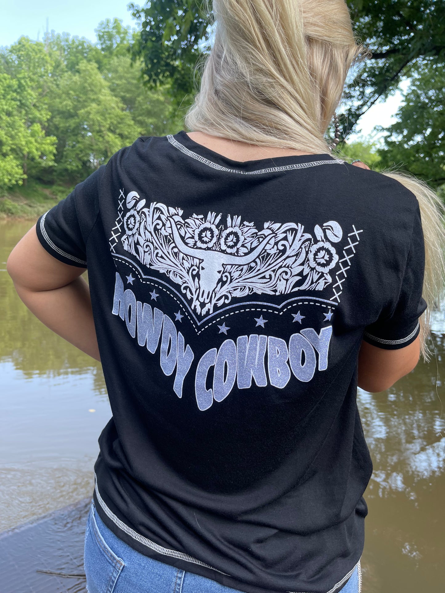 FINAL SALE - Howdy Cowboy Longhorn Western Top