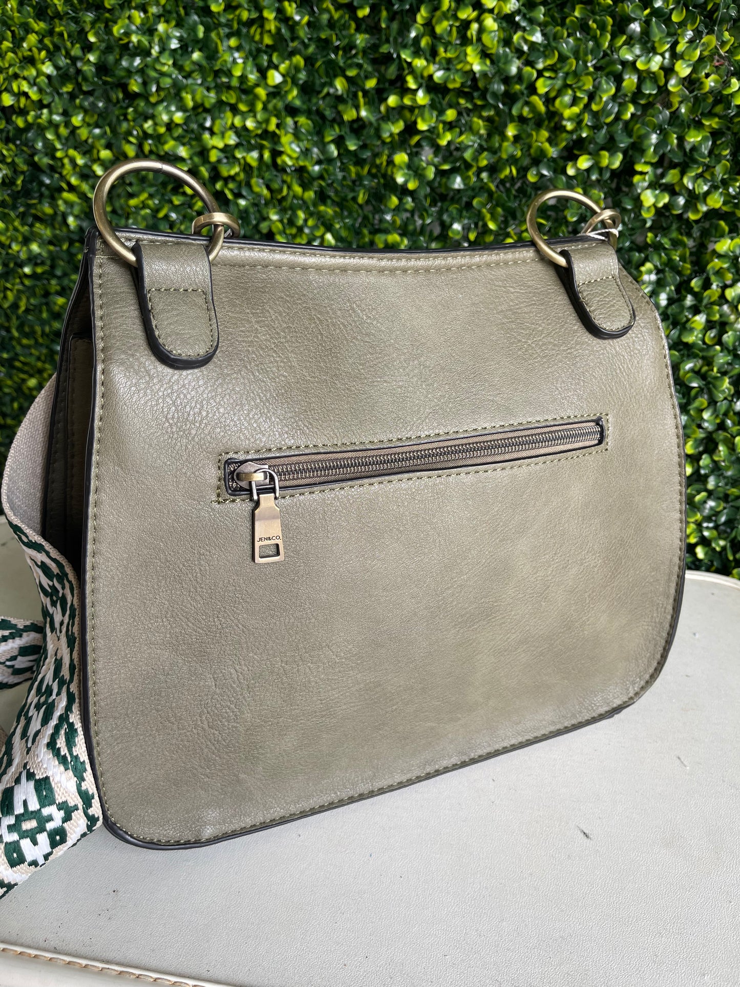 The Brinley Studded Crossbody Bag - Olive