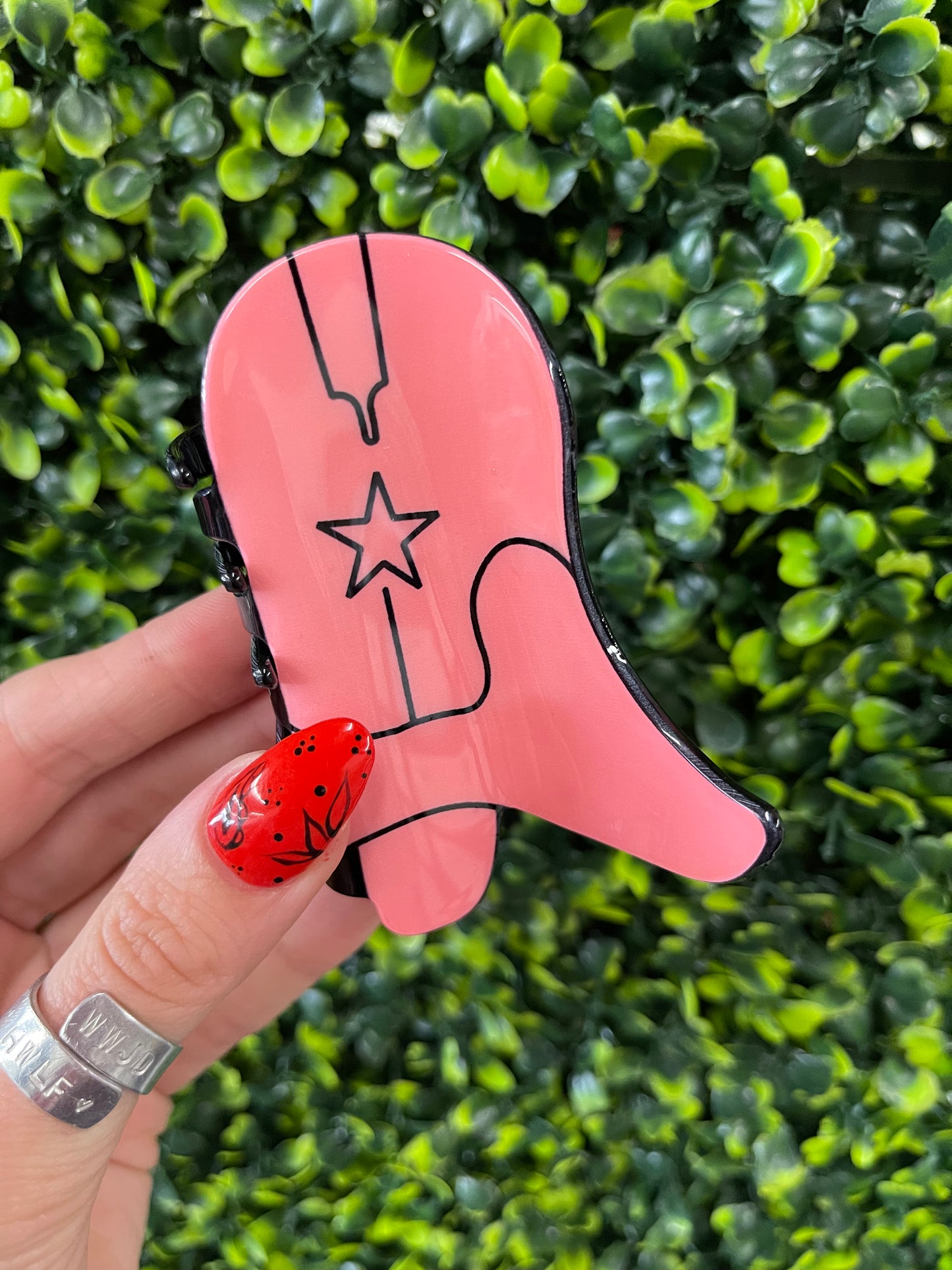 Cowboy Boot Hair Clip - Pink
