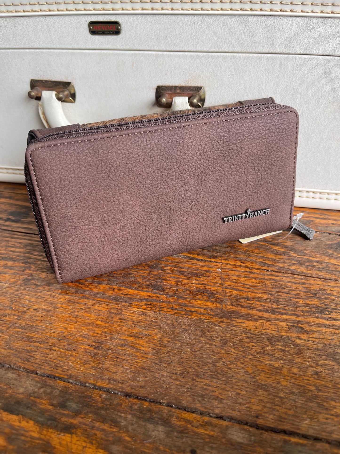 Trinity Ranch Hair-On Cowhide Collection Wallet - Coffee