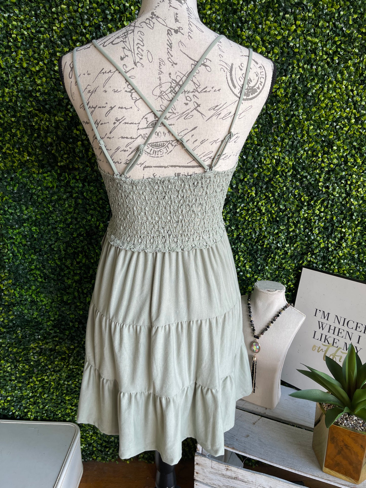 FINAL SALE - CURVY - Maren Ruffle Peplum Cami Top PALE SAGE