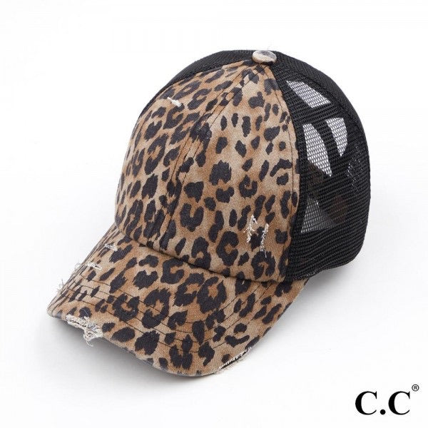 CC Distressed Criss Cross Ponytail PonyCap (Asst. Colors) - The Hottest Cap Of The Season