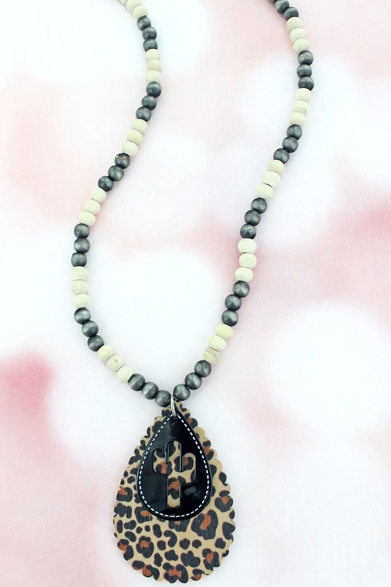 The Cora Leopard Cactus Necklace