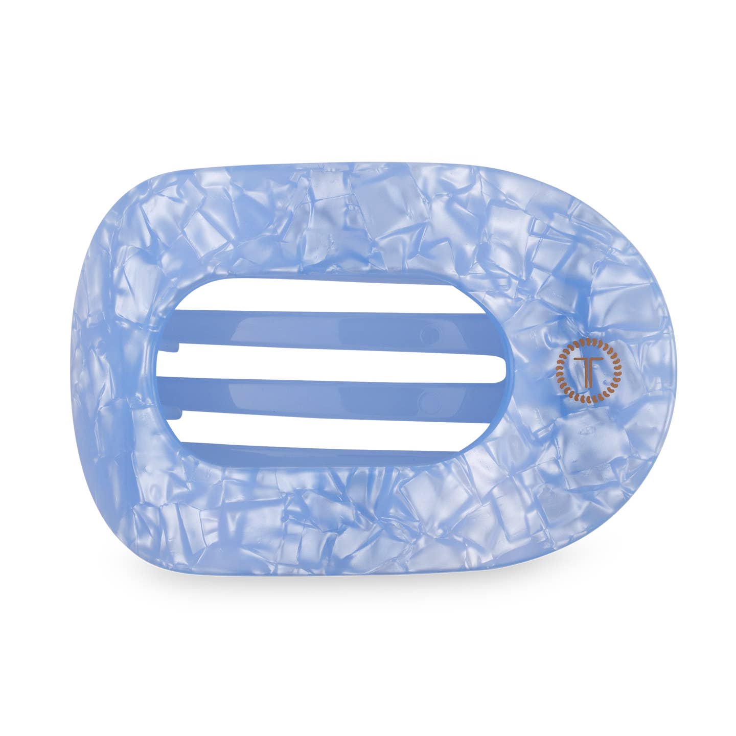 TELETIES - Medium Flat Round Clip - Blue Lagoon
