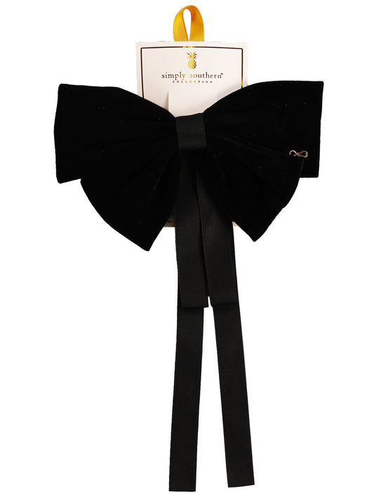 FINAL SALE - Simply Southern - Velvet Ribbon Bow - Black