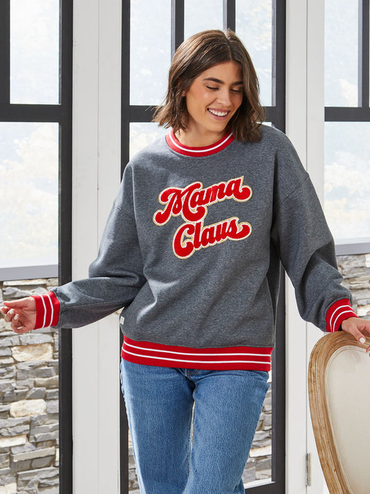 DOORBUSTER - Simply Southern Mama Claus Varsity Sweatshirt