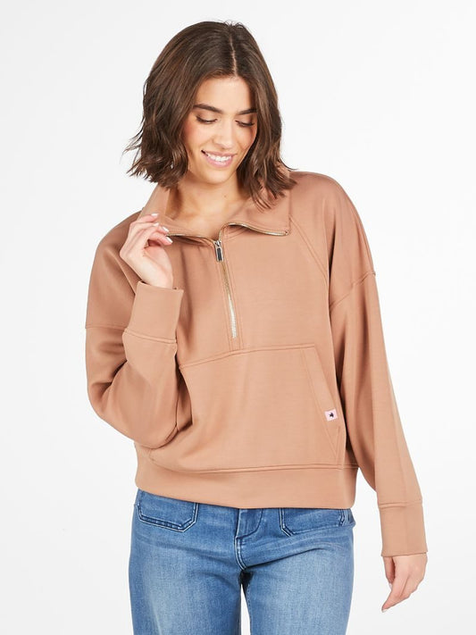 Simply Southern - Half Zip Luxe Raglan - Umber - 2025