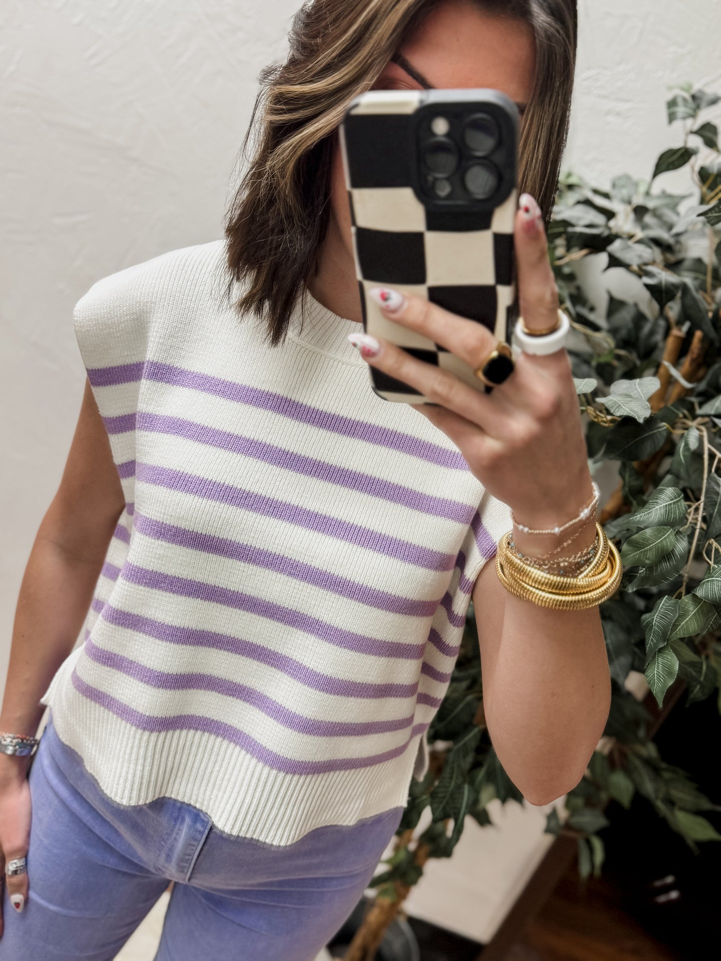 The Jennie Oversized Stripe Sweater - Lavender
