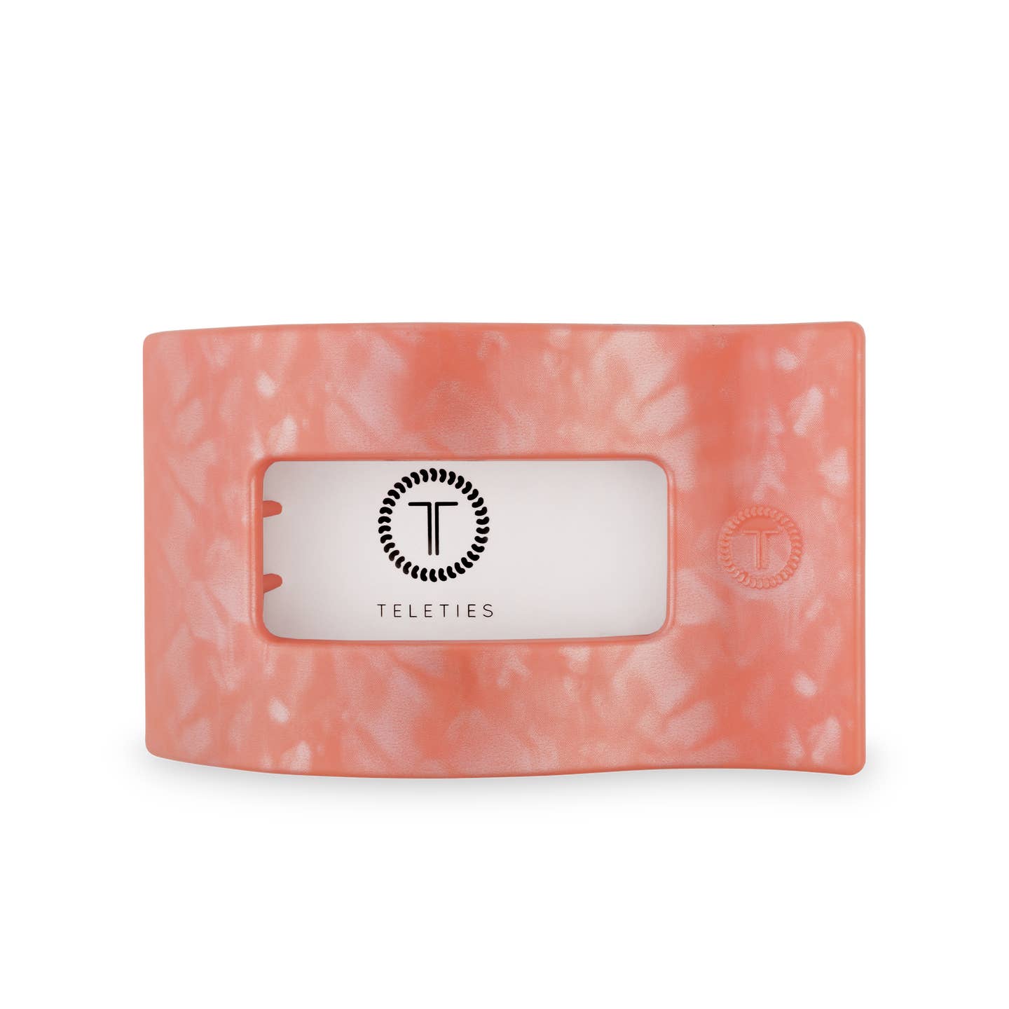 TELETIES - Large Flat Rectangle Hair Clip - Dreamsicle