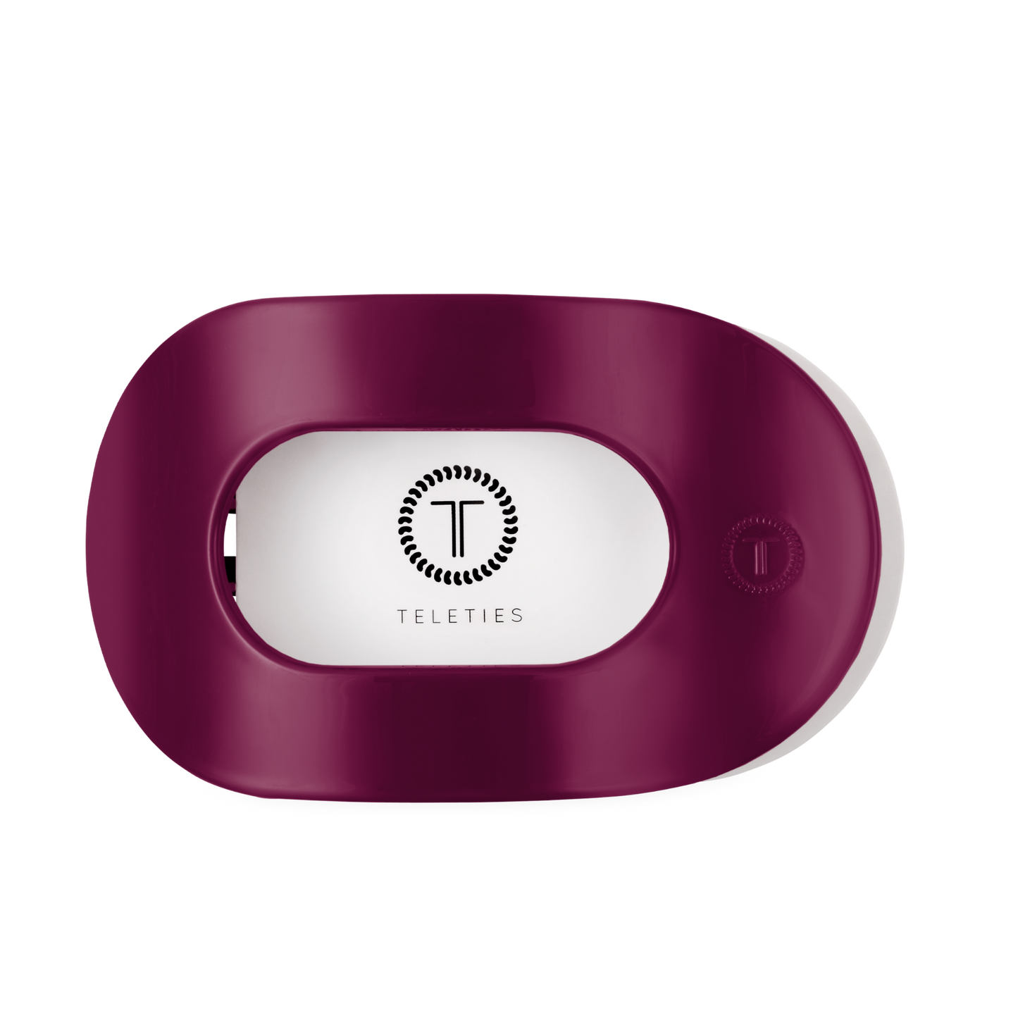 TELETIES - Large Flat Round Hair Clip - Mulberry