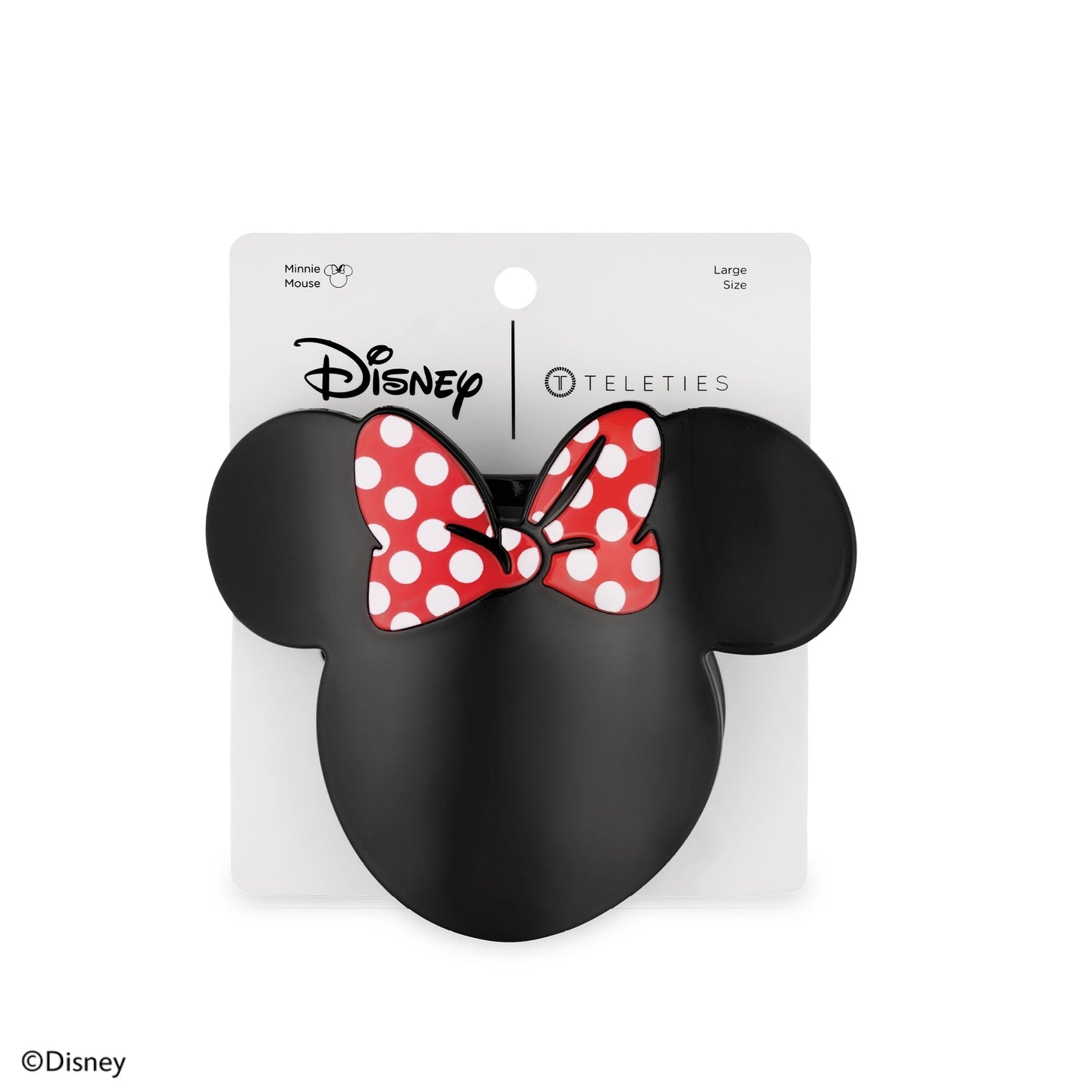 TELETIES - Large Flat Hair Clip - Disney: Minnie Mouse Shaped
