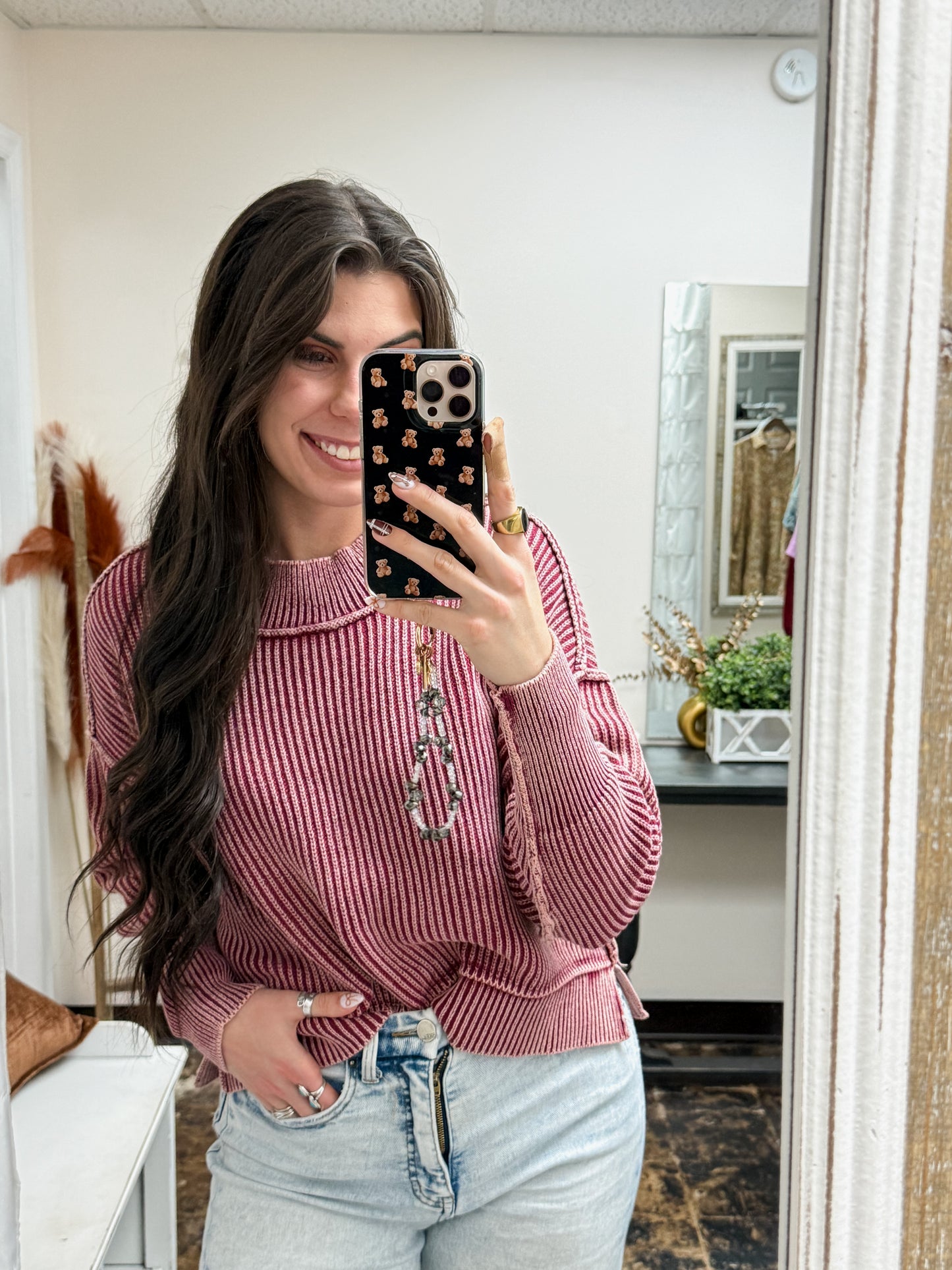 The Jolene Sweater - Cabernet