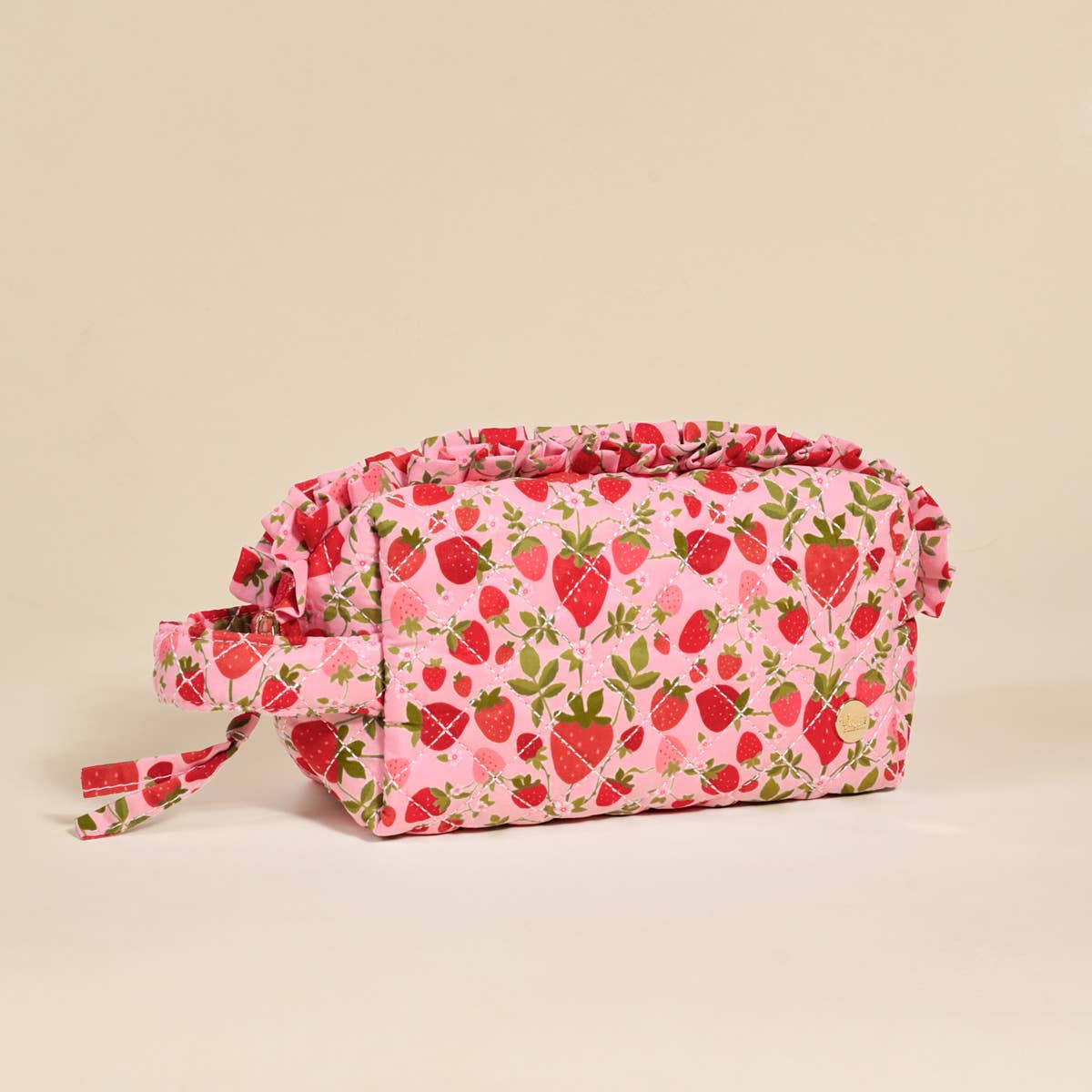 The Darling Effect - Essentials Quilted Cosmetic Pouch - Strawberry Fields