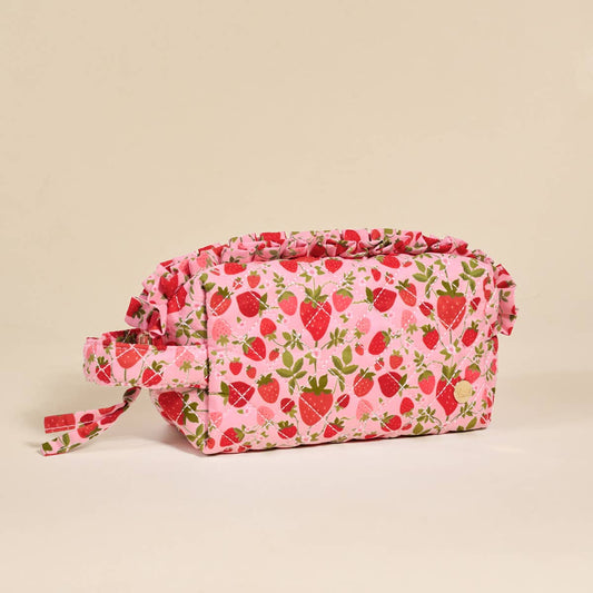 The Darling Effect - Essentials Quilted Cosmetic Pouch - Strawberry Fields