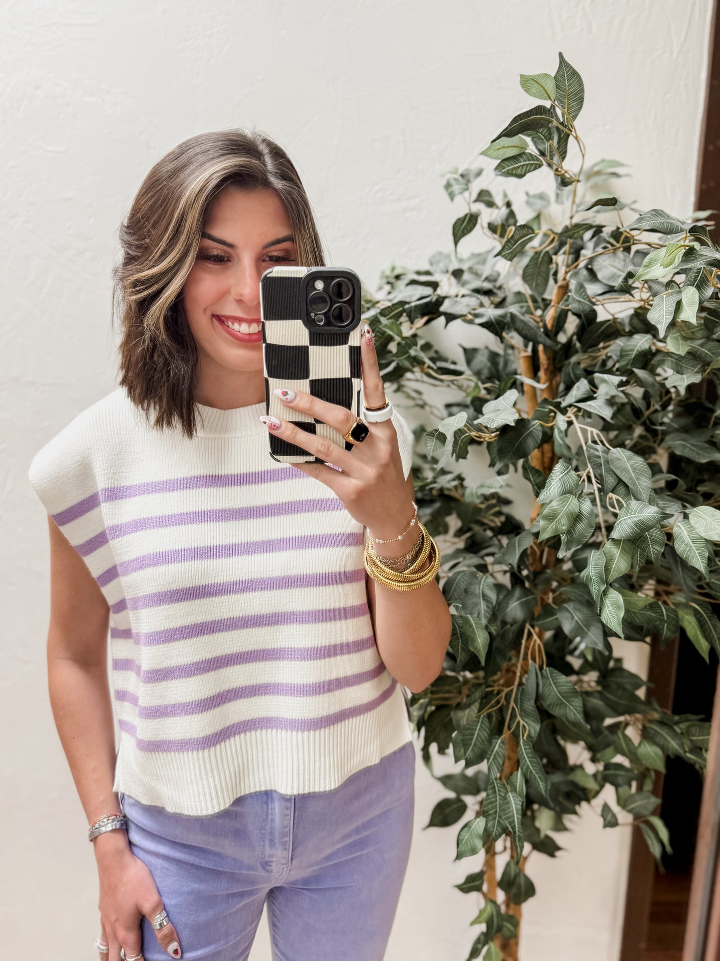 The Jennie Oversized Stripe Sweater - Lavender